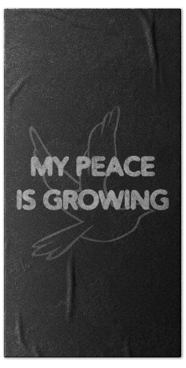 Funny Hand Towel featuring the digital art My Peace Is Growing by Flippin Sweet Gear