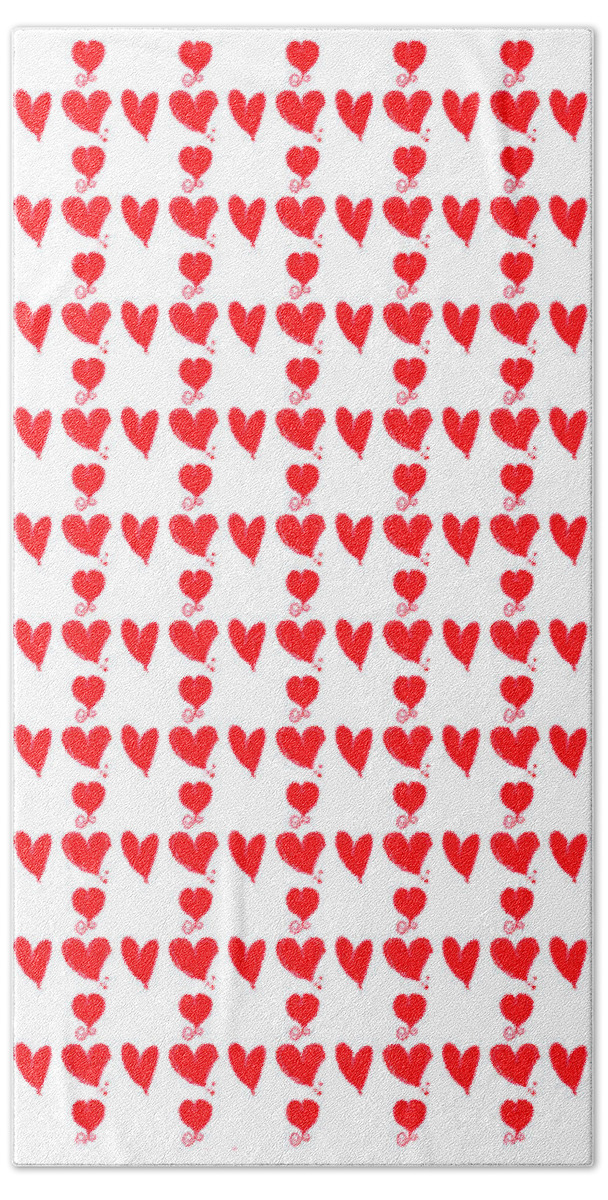 Heart Bath Towel featuring the digital art Myriad Hearts by Moira Law
