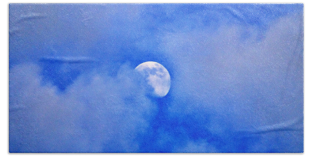 Moon Bath Towel featuring the photograph Mysterious Moon by Mary Walchuck
