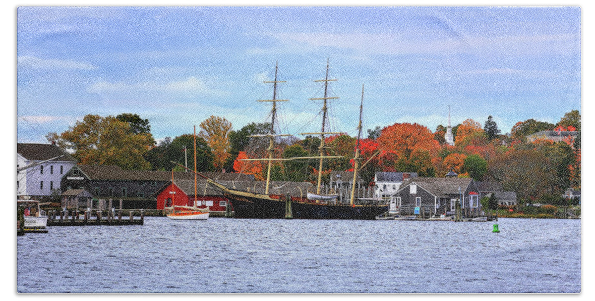 Mystic Seaport Museum Bath Towel featuring the photograph Mystic Seaport Museum II by Robert Harris