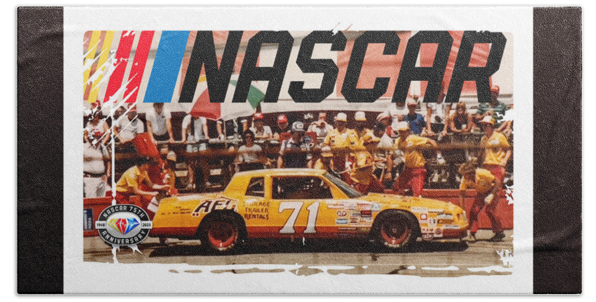 Nascar 75th Anniversary Hand Towel featuring the photograph Nascar No 71 Bobby Gerhart by Julia Robertson-Armstrong