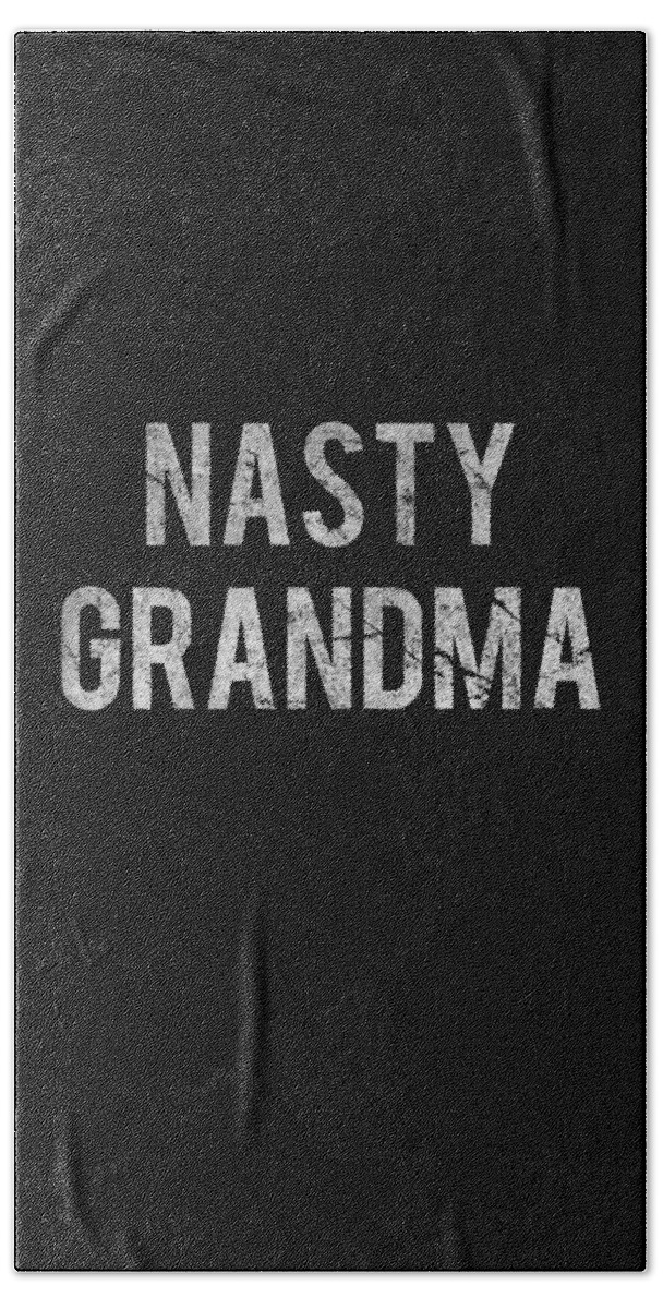 Funny Bath Towel featuring the digital art Nasty Grandma Retro by Flippin Sweet Gear