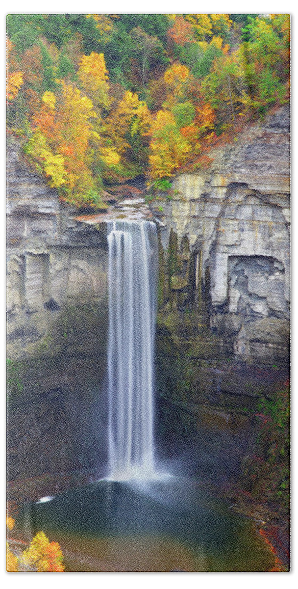 Cliff Hand Towel featuring the photograph Natures Sculpture - Taughannock Falls State Park in NY by Kenneth Lane Smith