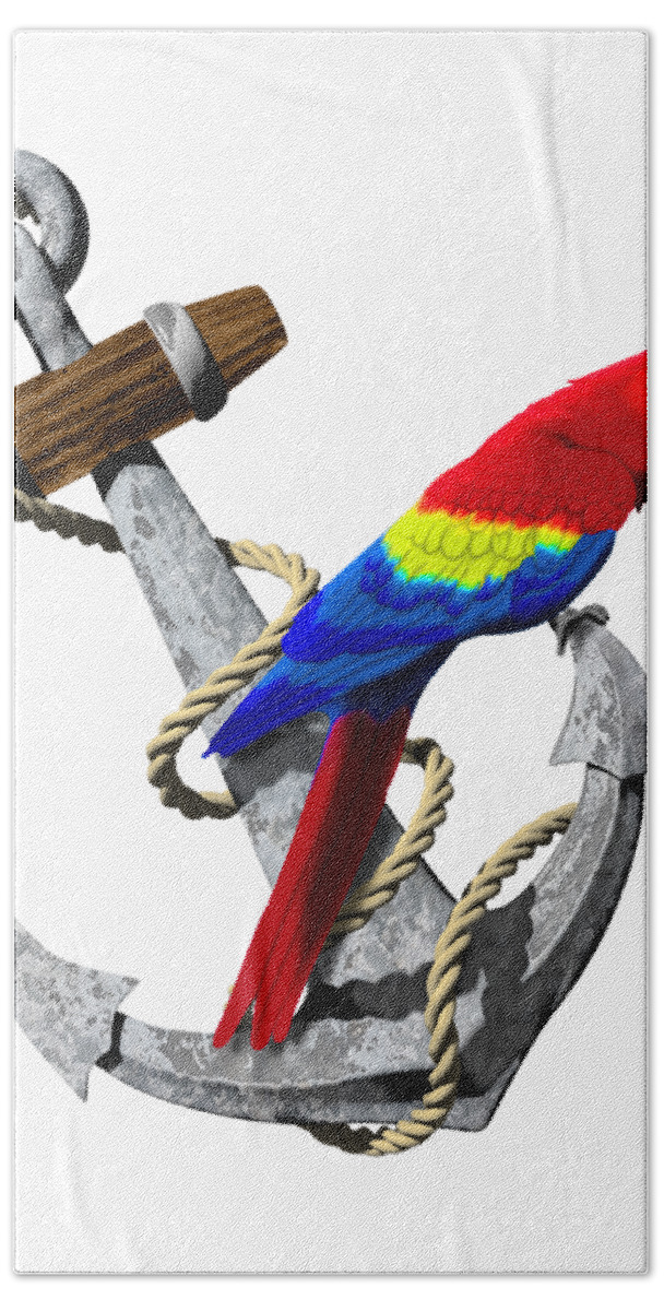 Nautical Anchor for Sailors Boaters Yachting Pirate Parrot Bath Towel by  MacDonald Creative Studios - Pixels