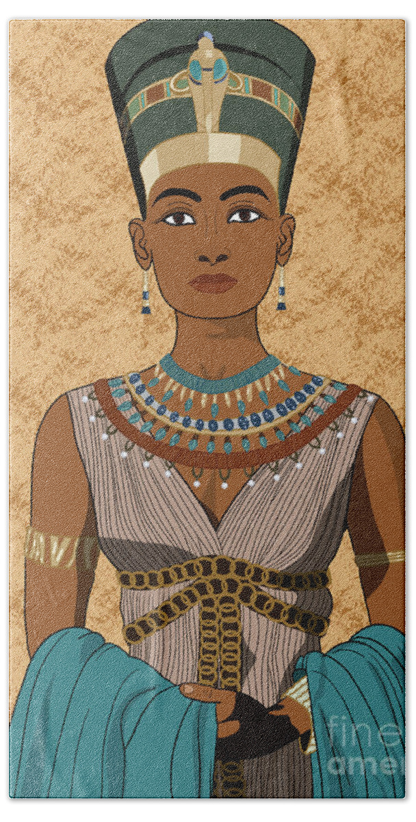 Nefertiti Bath Towel featuring the digital art Nefertiti by Marisol VB