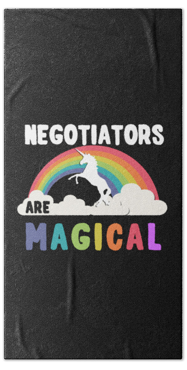 Funny Bath Towel featuring the digital art Negotiators Are Magical by Flippin Sweet Gear