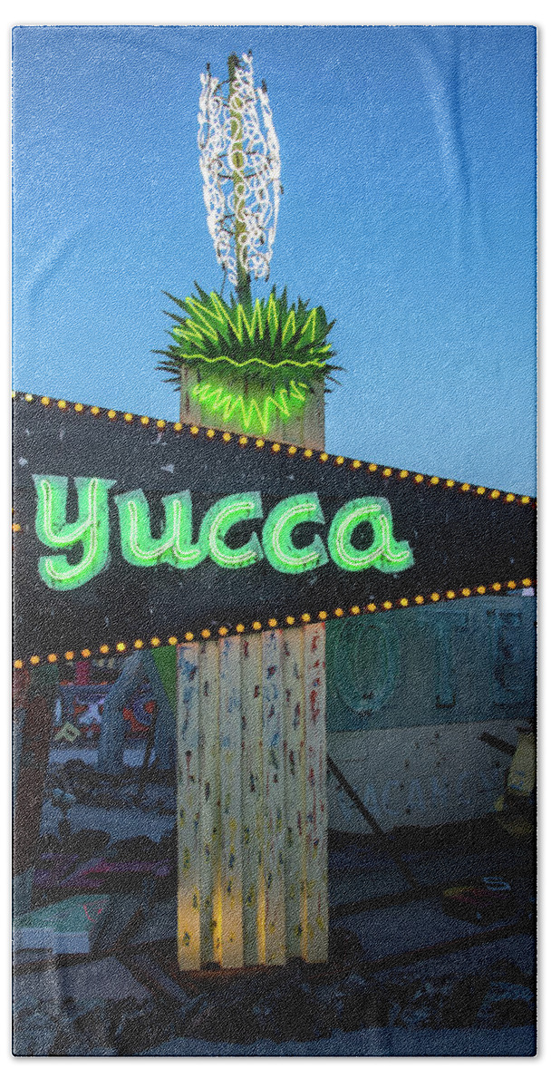 Neon Hand Towel featuring the photograph Neon Yucca by Bryan Xavier