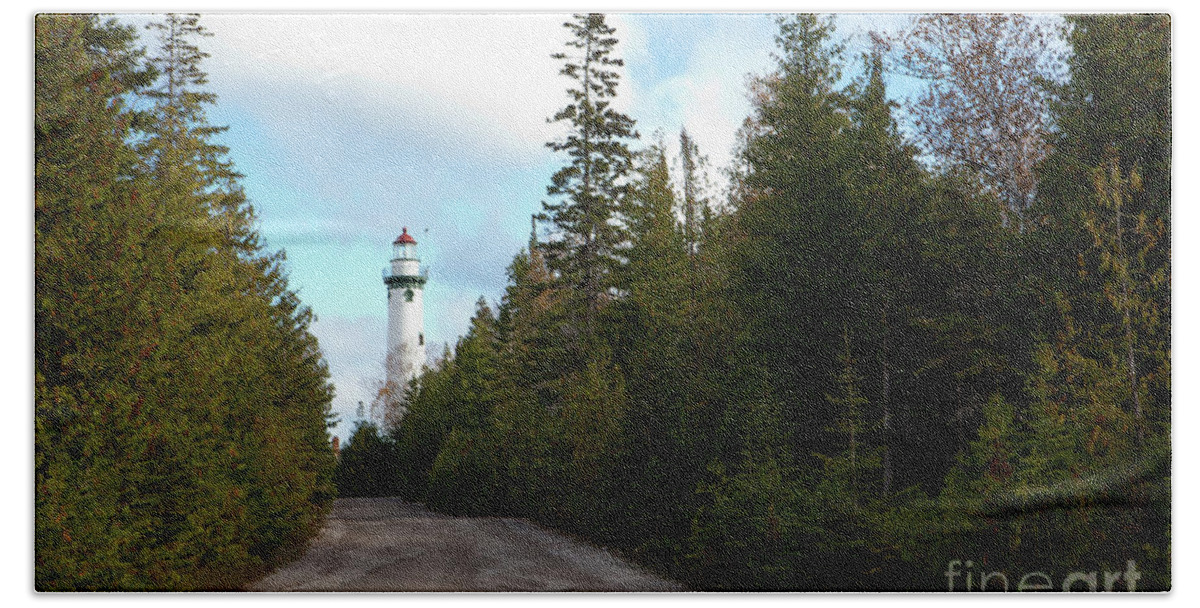 Lighthouse Bath Towel featuring the photograph New Presque Isle Lighthouse by Rich S