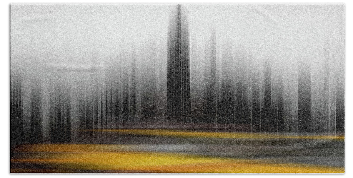 Abstract Photography Bath Towel featuring the photograph New York City Cabs Abstract Triptych_2 by Az Jackson
