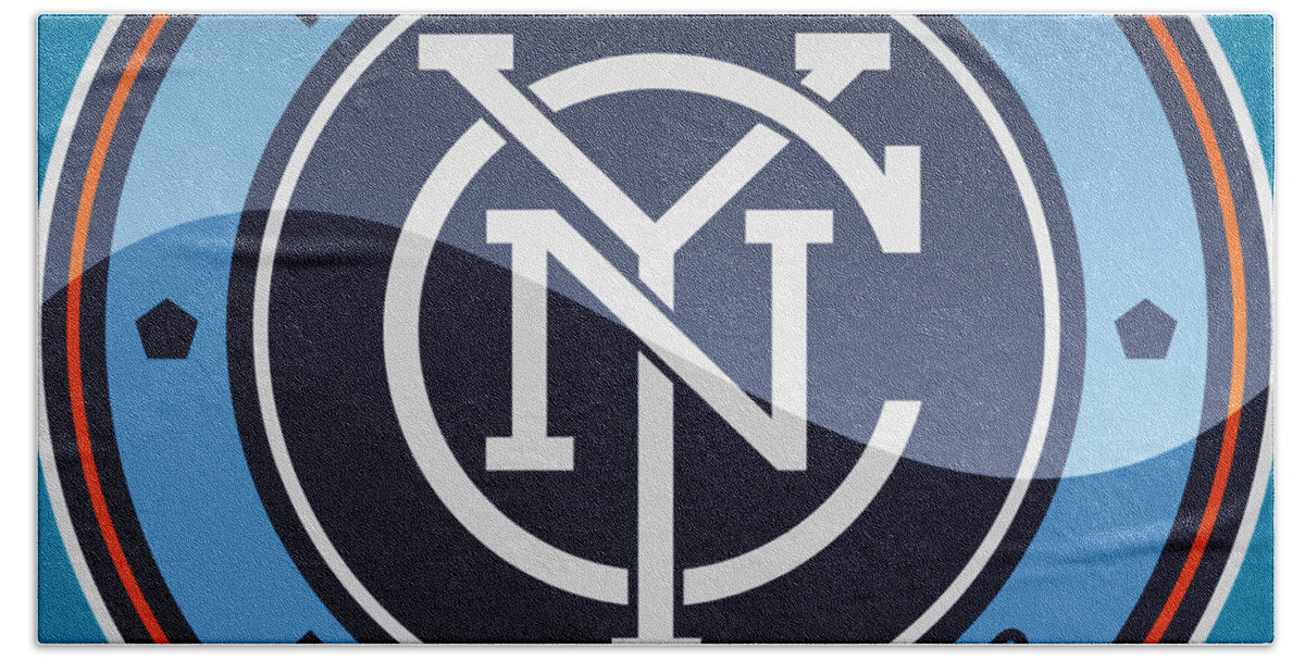 New York Hand Towel featuring the digital art New York City FC by MLS Designs