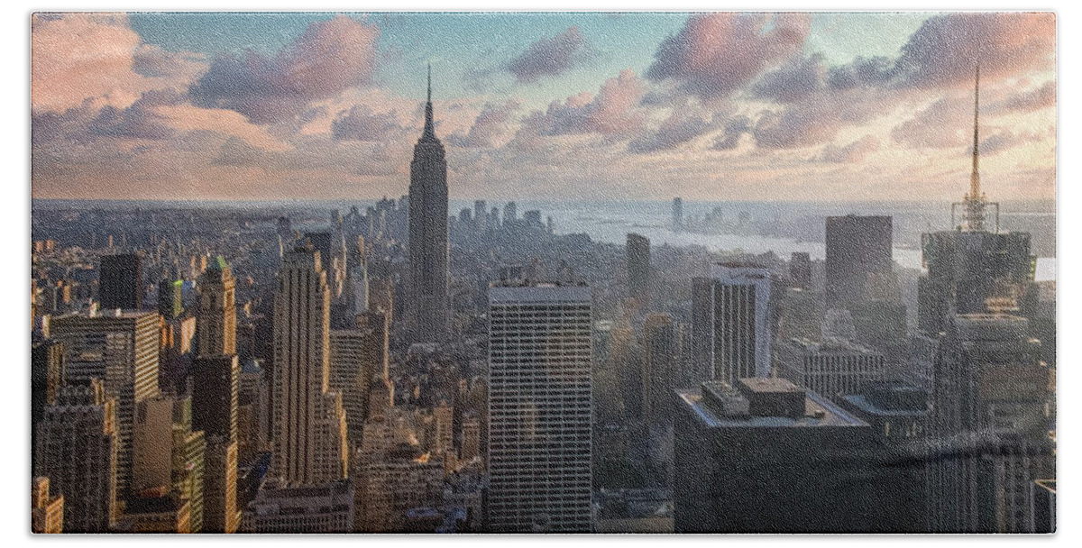 New York City Hand Towel featuring the photograph New York by Dave Bowman