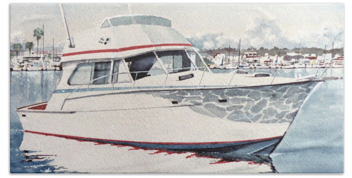 Boat Hand Towel featuring the painting Newport by Philip Fleischer