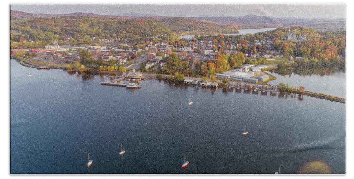 Fall Bath Towel featuring the photograph Newport Vermont Waterfront 2020 by John Rowe
