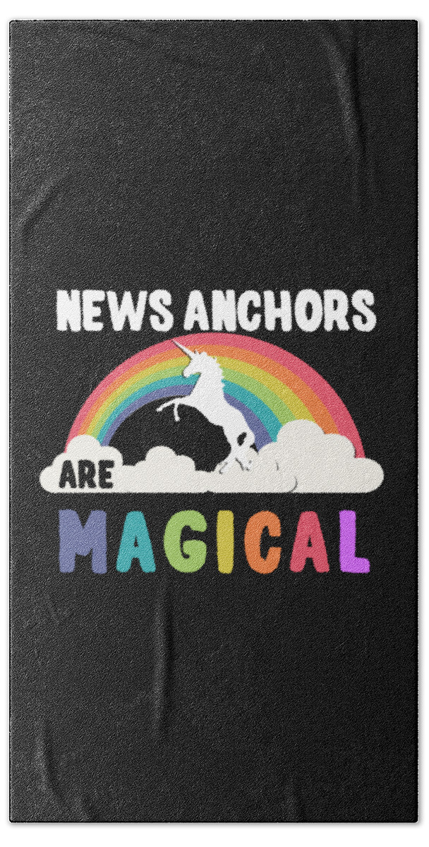 Funny Hand Towel featuring the digital art News Anchors Are Magical by Flippin Sweet Gear