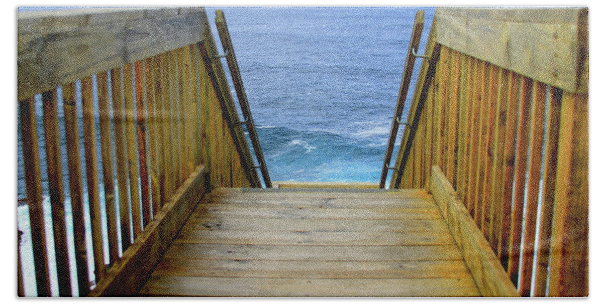 Boardwalk Hand Towel featuring the photograph Next Step Antarctica - Kangaroo Island by Gene Taylor