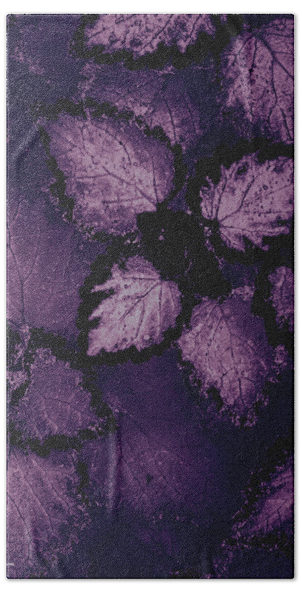 Leaf Hand Towel featuring the digital art Night Shade of Violet by Jeremy Lyman