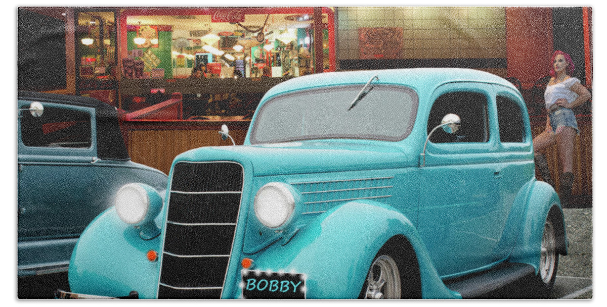 Custom Car Bath Towel featuring the photograph The Night Shift by Bob Christopher