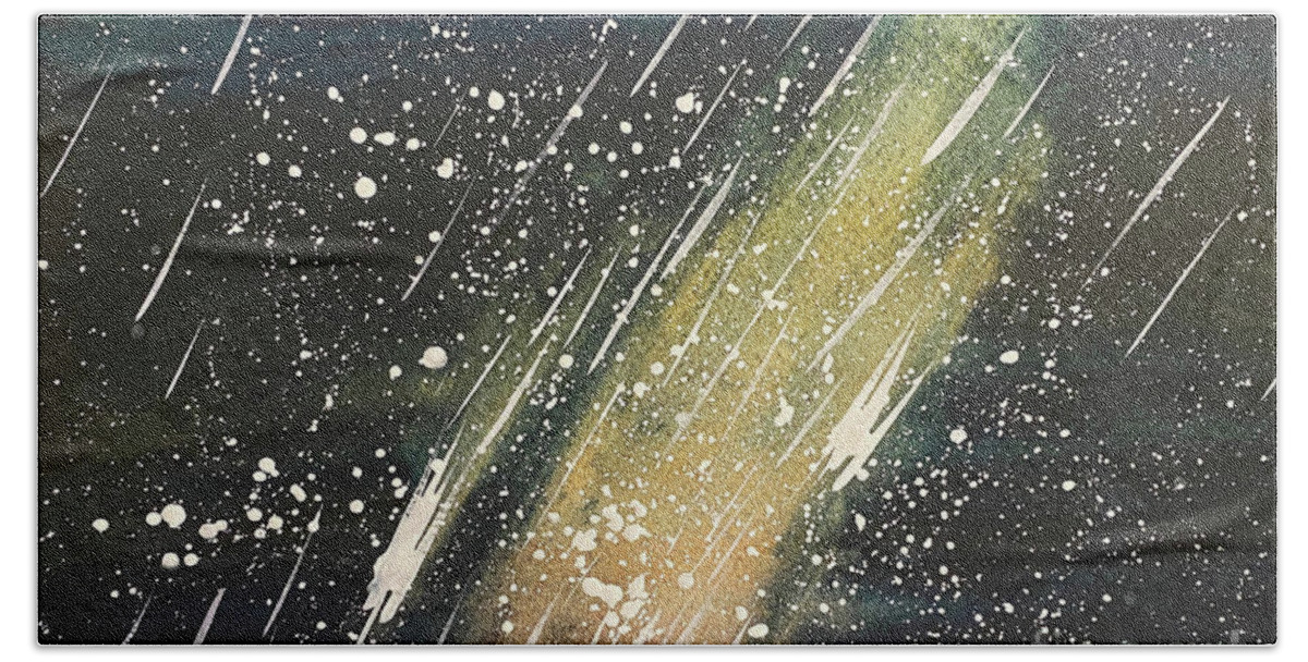 Stars Bath Towel featuring the painting Night Sky by Lisa Neuman