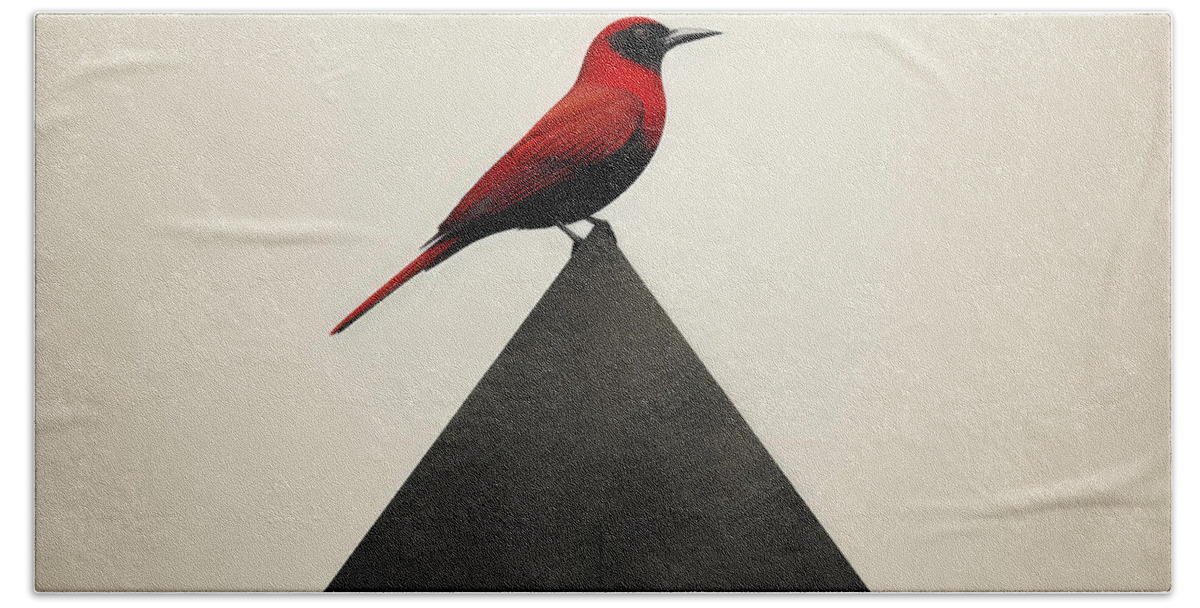 Cardinal Hand Towel featuring the painting Night's Rebel by Lourry Legarde