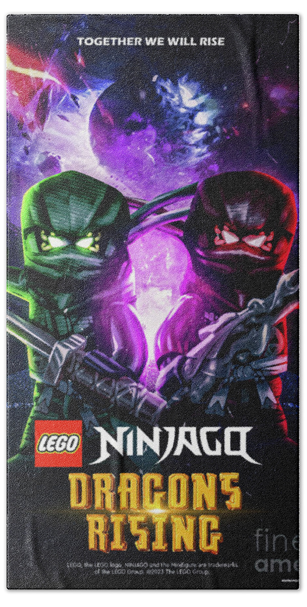 Ninjago dragons rising v3 poster Bath Towel by New Design - Pixels