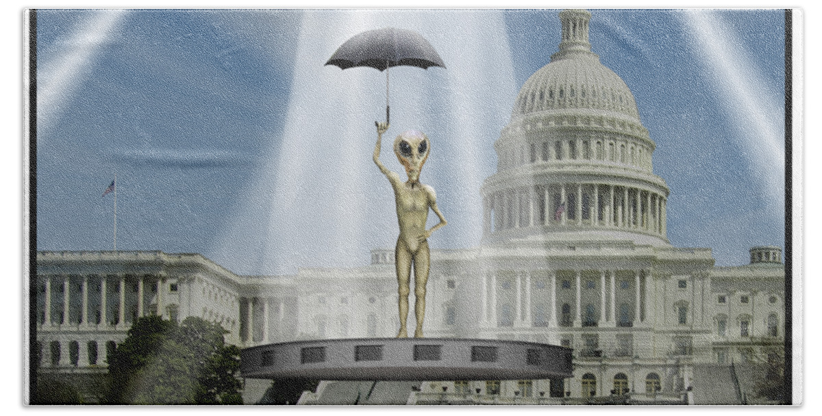 Washington Dc Bath Towel featuring the photograph No Intelligent Life Here D C by Mike McGlothlen