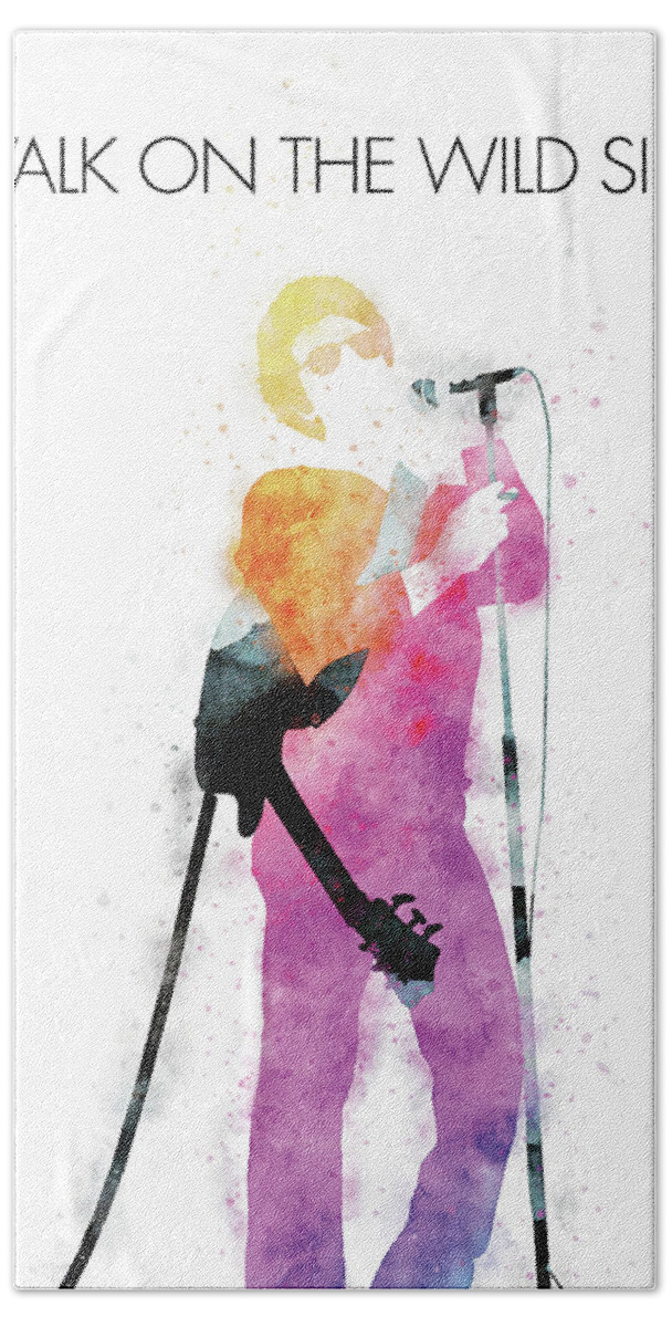 Lou Hand Towel featuring the digital art No068 MY LOU REED Watercolor Music poster by Chungkong Art