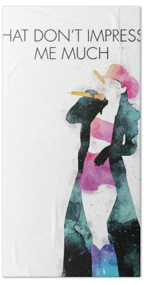 Shania Hand Towel featuring the digital art No160 MY Shania Twain Watercolor Music poster by Chungkong Art