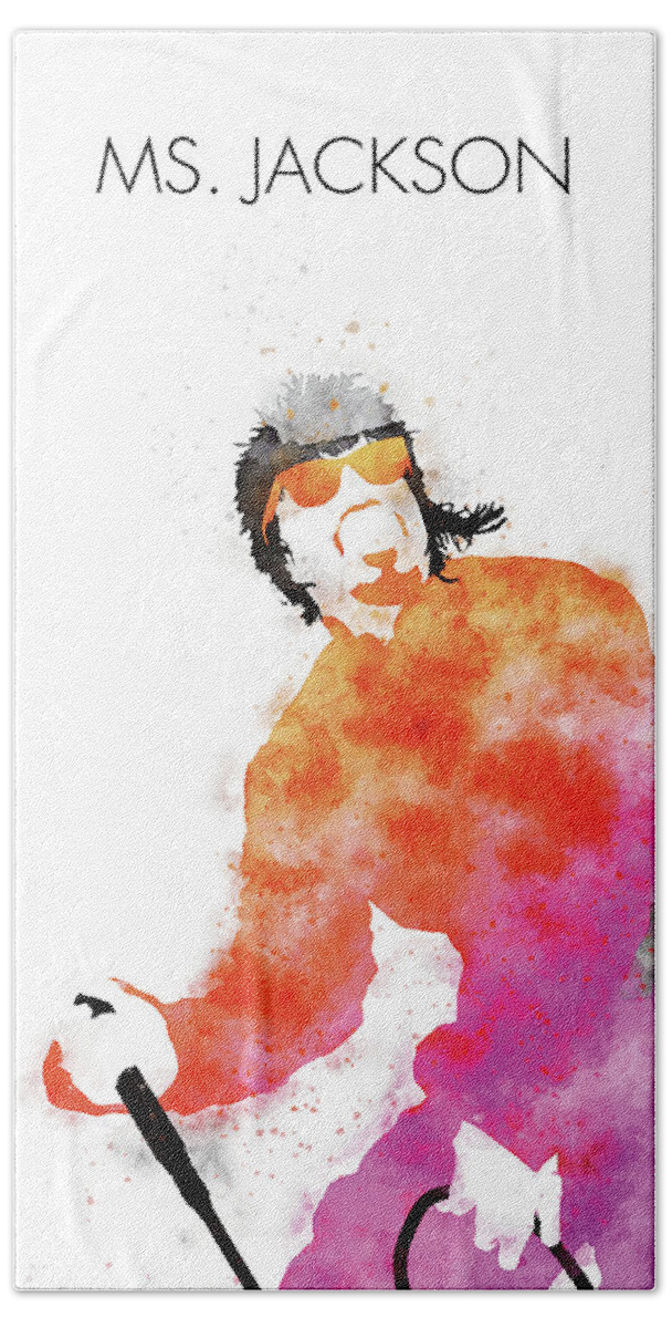 Outkast Hand Towel featuring the digital art No167 MY Outkast Watercolor Music poster by Chungkong Art