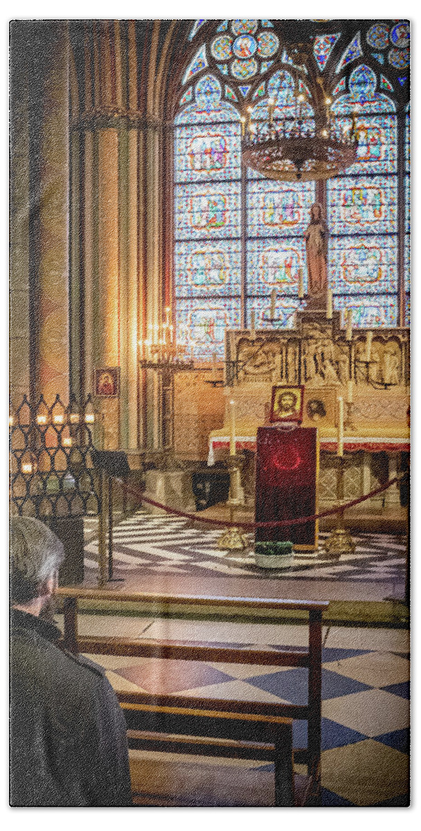 Notre Bath Towel featuring the photograph Notre Dame, Paris 5 by Nigel R Bell