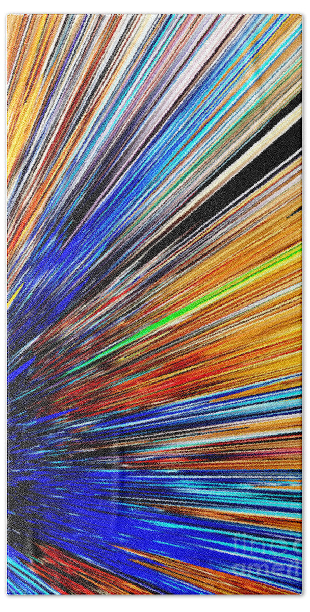 Nuclear Hand Towel featuring the digital art Nuclear Rainbow by Scott S Baker