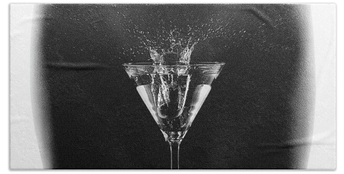 Woman Bath Sheet featuring the photograph Nude woman with martini splash by Johan Swanepoel