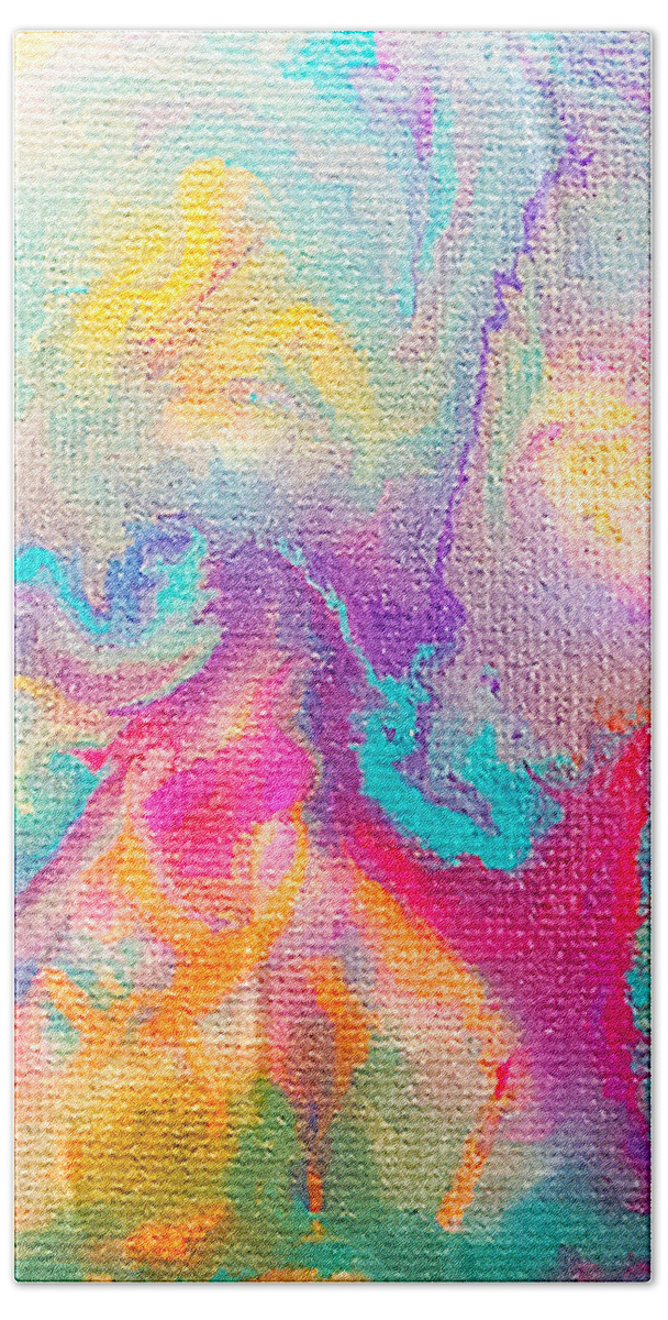 Abstract Bath Towel featuring the painting Nudibranch by Christine Bolden
