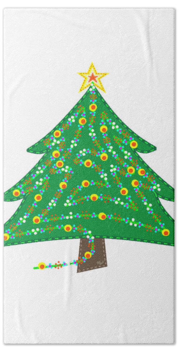 Christmas Hand Towel featuring the digital art O Tannenbaum by Bill Ressl