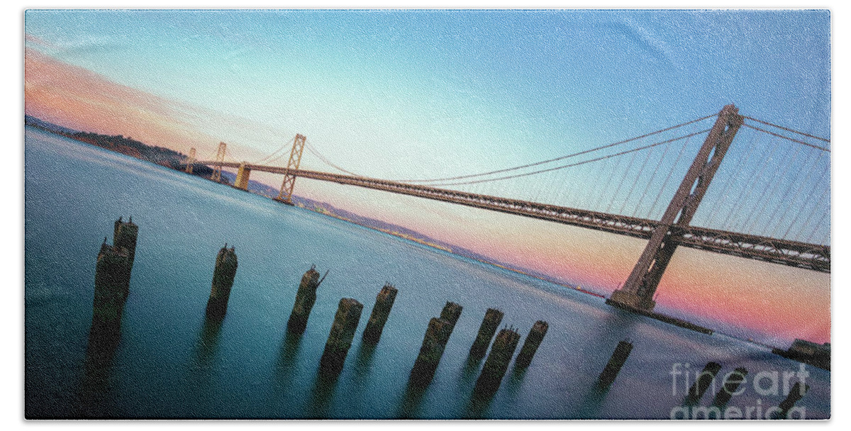 San Francisco Bath Towel featuring the photograph Oakland Bay Bridge by Doug Sturgess