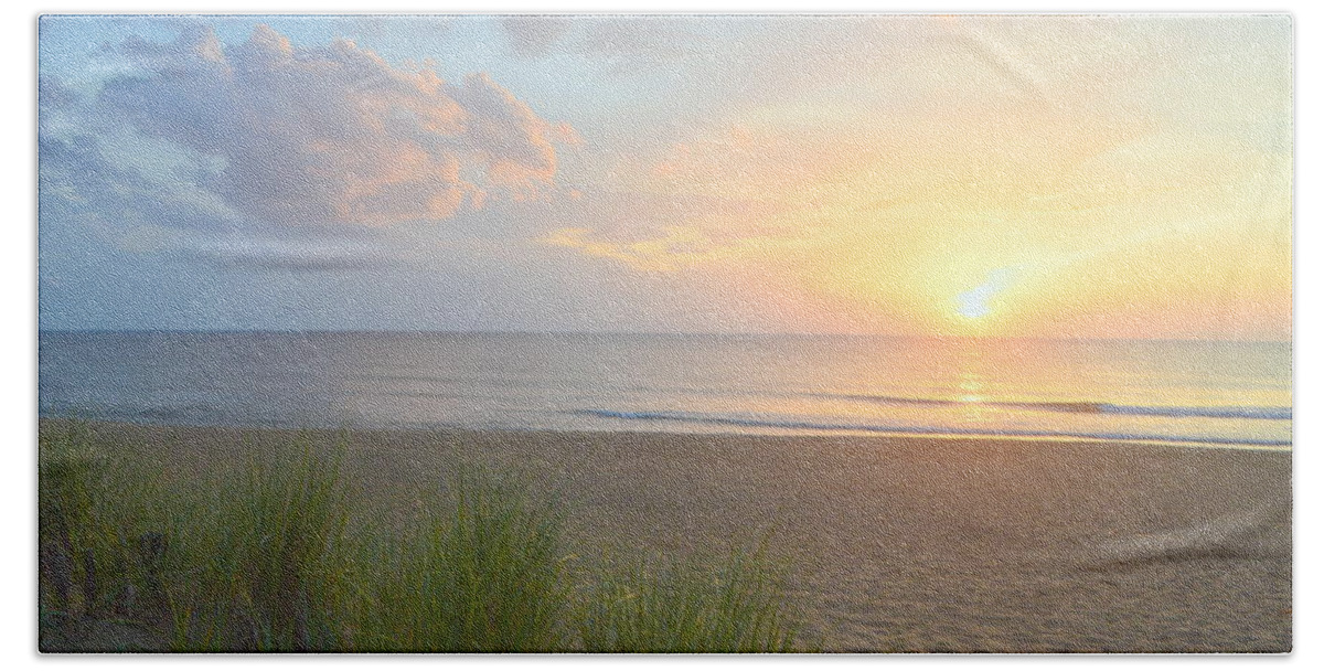 Obx Sunrise Bath Towel featuring the photograph OBX Sunrise 7/18/21 by Barbara Ann Bell