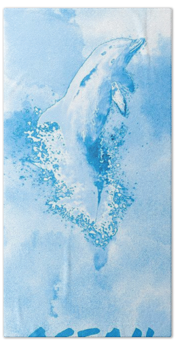 Ocean Bath Towel featuring the digital art Ocean by Auranatura Art