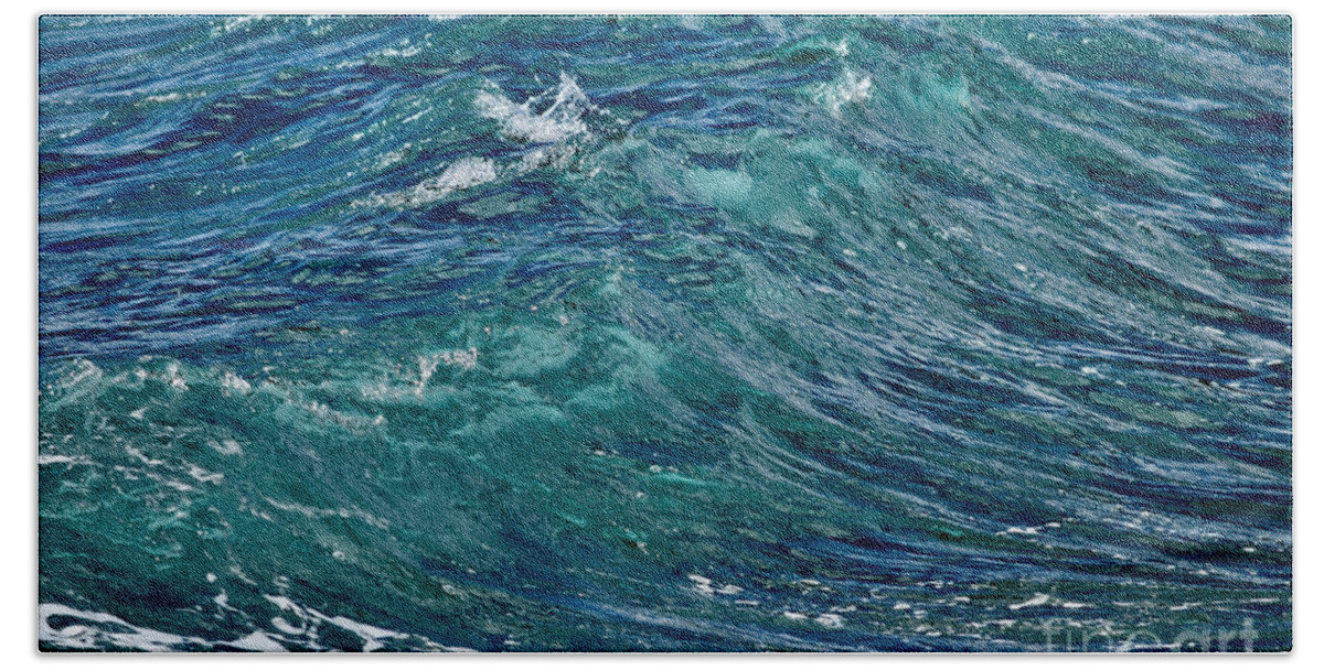 Ocean Hand Towel featuring the photograph Ocean Blue Ripple by Debra Banks