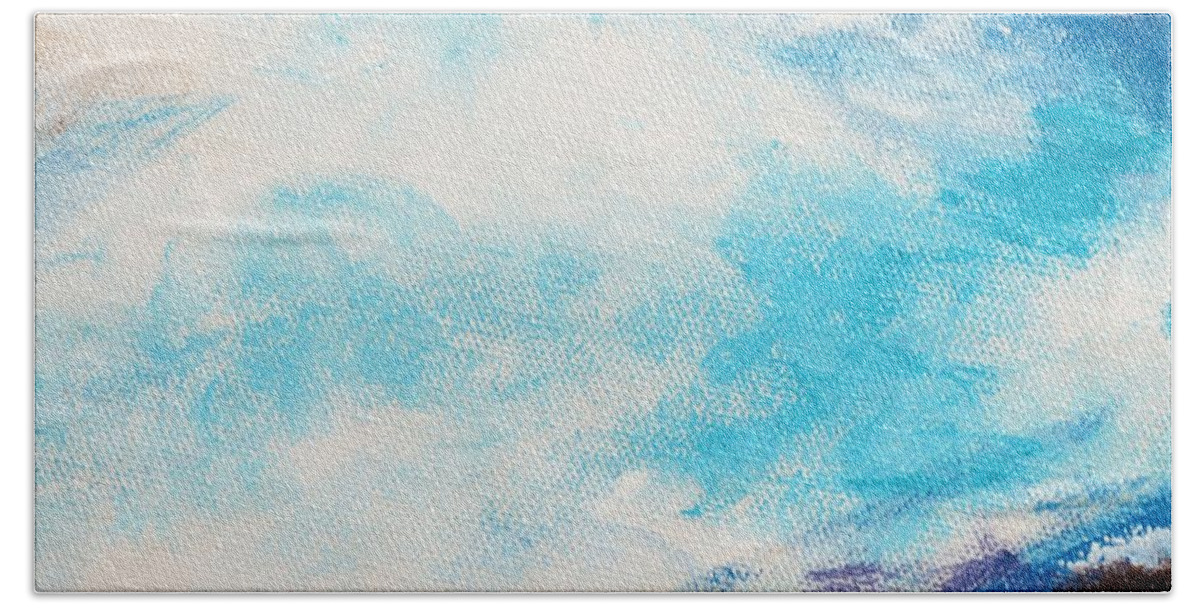 Waves Hand Towel featuring the painting Ocean Scene 4 by M Diane Bonaparte