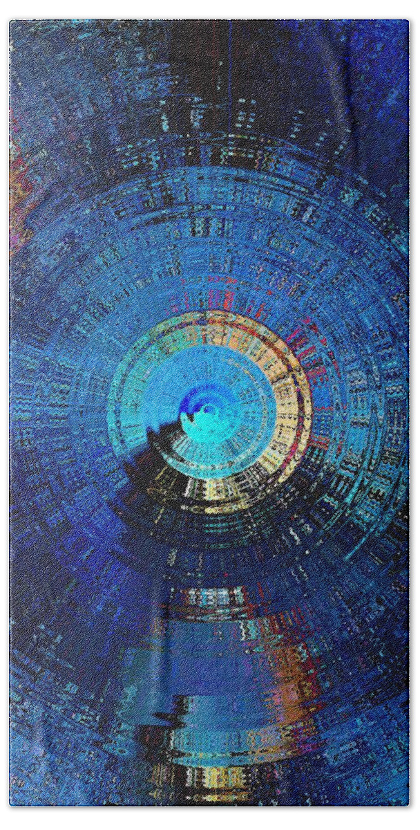Blue Bath Towel featuring the digital art Octo Gravitas by David Manlove