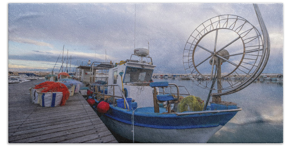 https://render.fineartamerica.com/images/rendered/default/flat/bath-towel/images/artworkimages/medium/3/old-fishing-boat-in-zygi-fishing-harbor-cyprus-iordanis-pallikaras.jpg?&targetx=0&targety=-79&imagewidth=952&imageheight=634&modelwidth=952&modelheight=476&backgroundcolor=CBCCD8&orientation=1&producttype=bathtowel-32-64