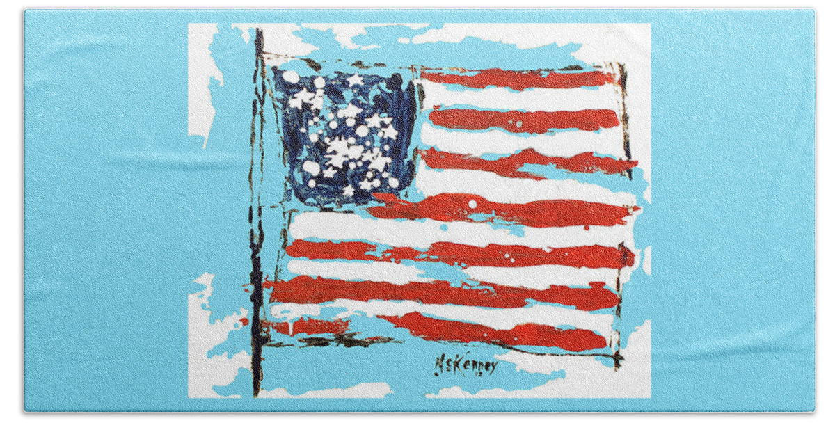  Bath Towel featuring the drawing Old Glory by Phil Mckenney