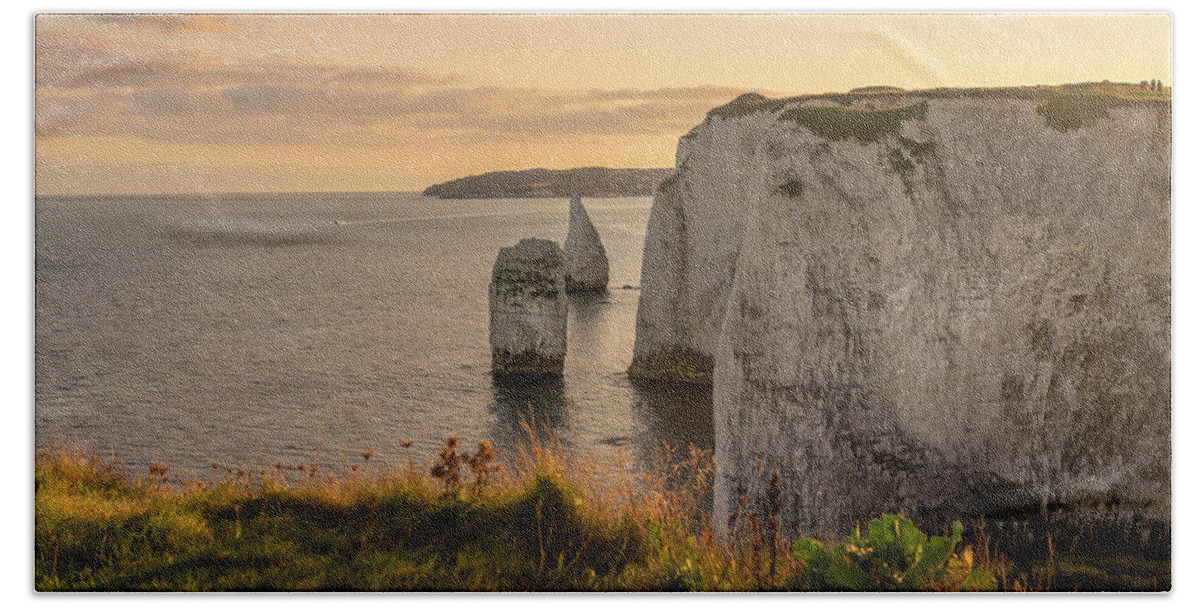 Old Bath Towel featuring the photograph Old Harry Rocks - Westbound by Chris Boulton