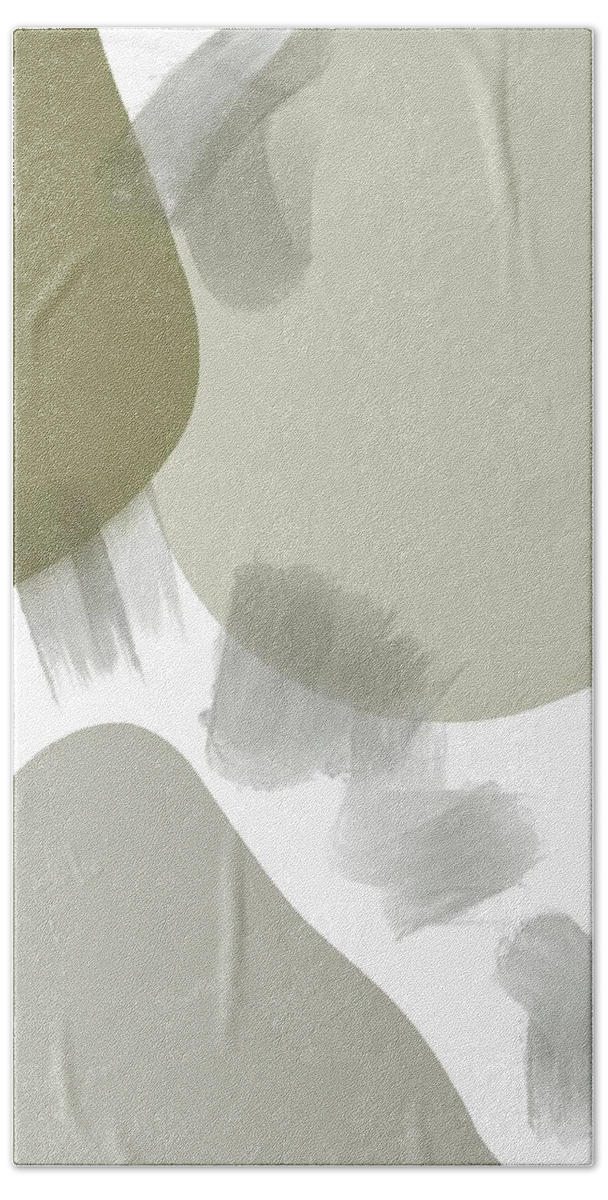 Olivea Hand Towel featuring the digital art Olivea 3 - Minimal Contemporary Abstract - Modern Art by Studio Grafiikka