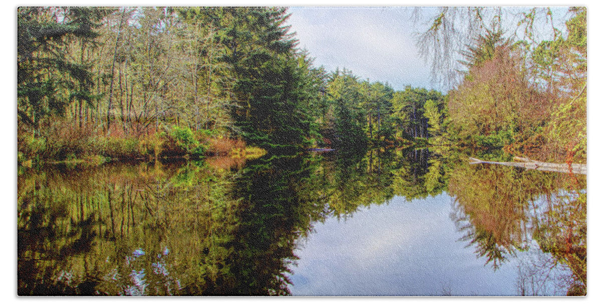 Reflections Hand Towel featuring the photograph Ona State Park by Loyd Towe Photography