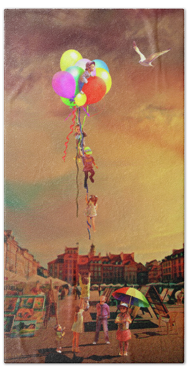 Balloons Bath Towel featuring the photograph Ooops by Aleksander Rotner