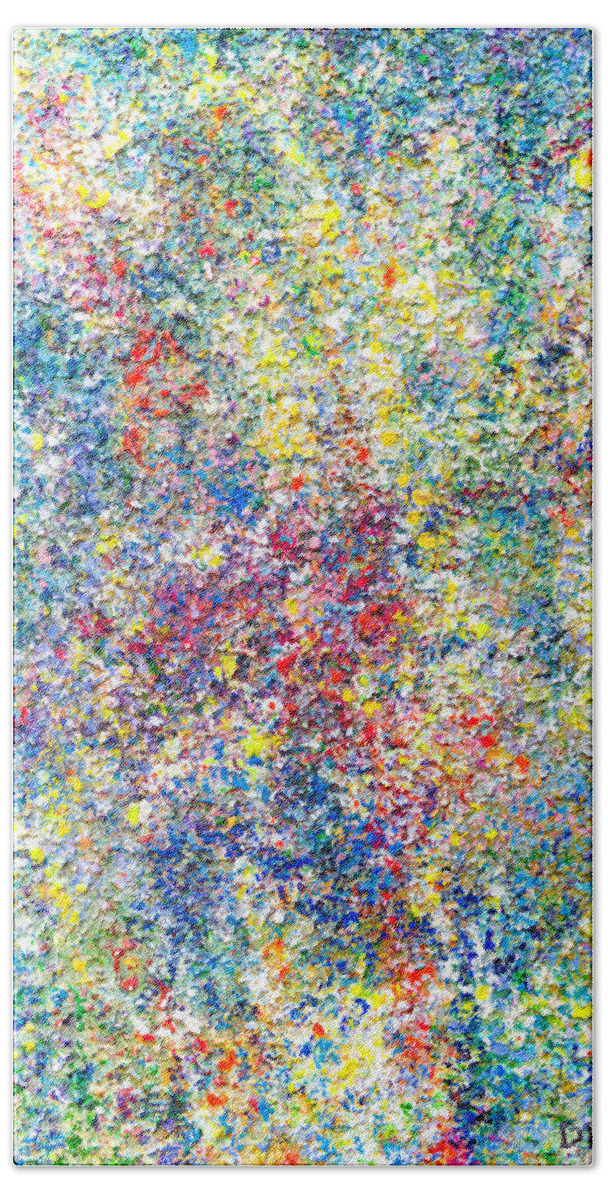 Derek Kaplan Bath Towel featuring the painting Opt.25.20 'Pretty Things' by Derek Kaplan