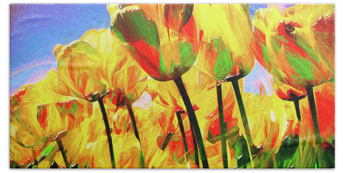 Tulips Bath Towel featuring the digital art Optimism by Pennie McCracken