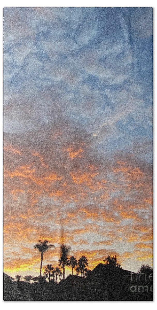 California Hand Towel featuring the photograph Orange County August Sunset by Brian Watt