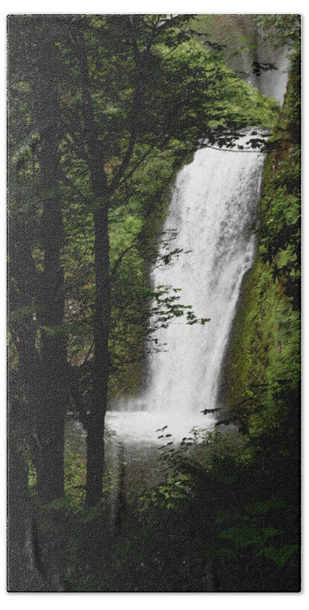 Waterfall Hand Towel featuring the photograph Oregon Drop by Jim Whitley