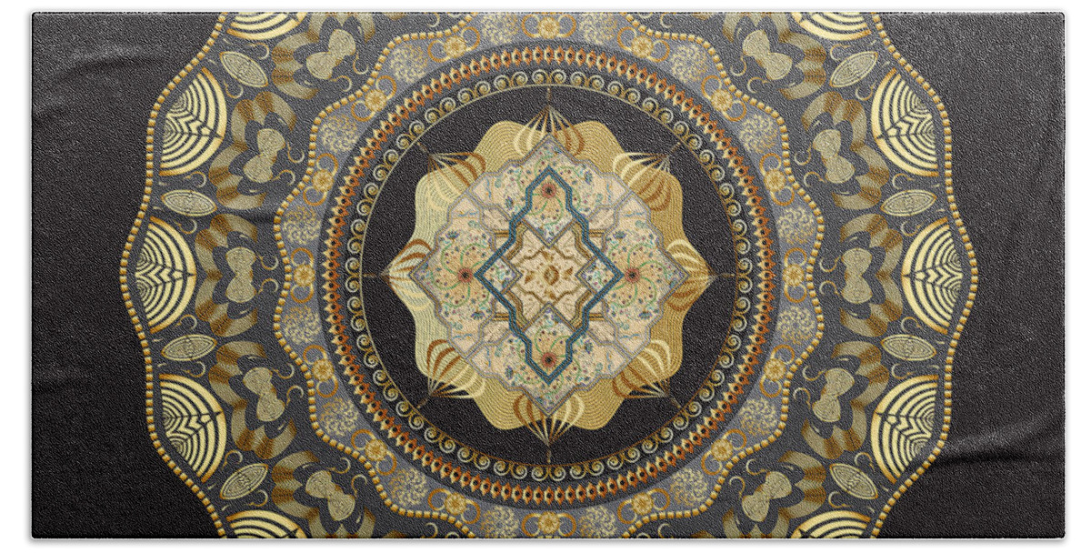 Mandala Graphic Design Bath Towel featuring the digital art Ornativo Vero Circulus No 4278 by Alan Bennington